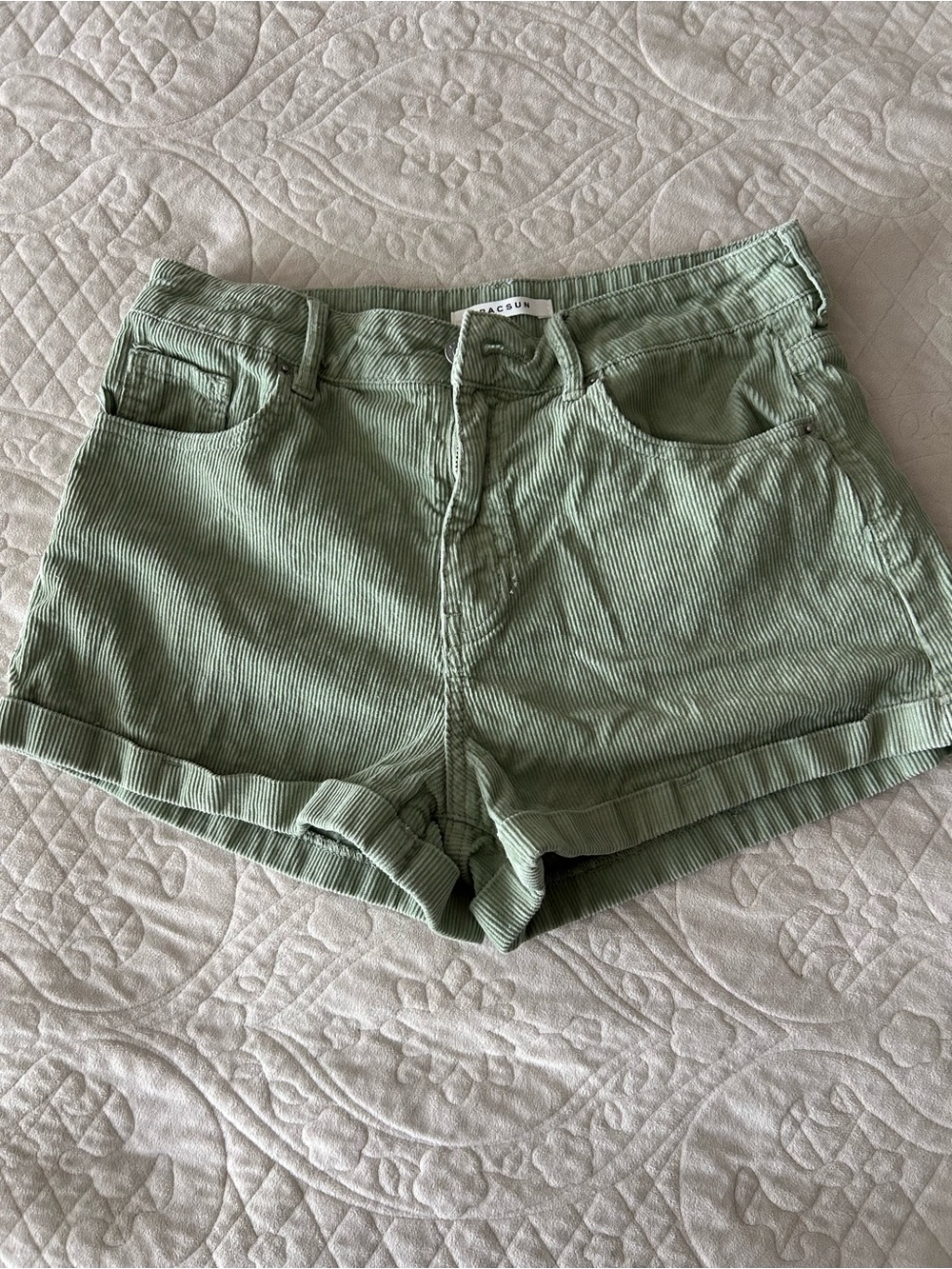 PacSun Light Green Corduroy Shorts